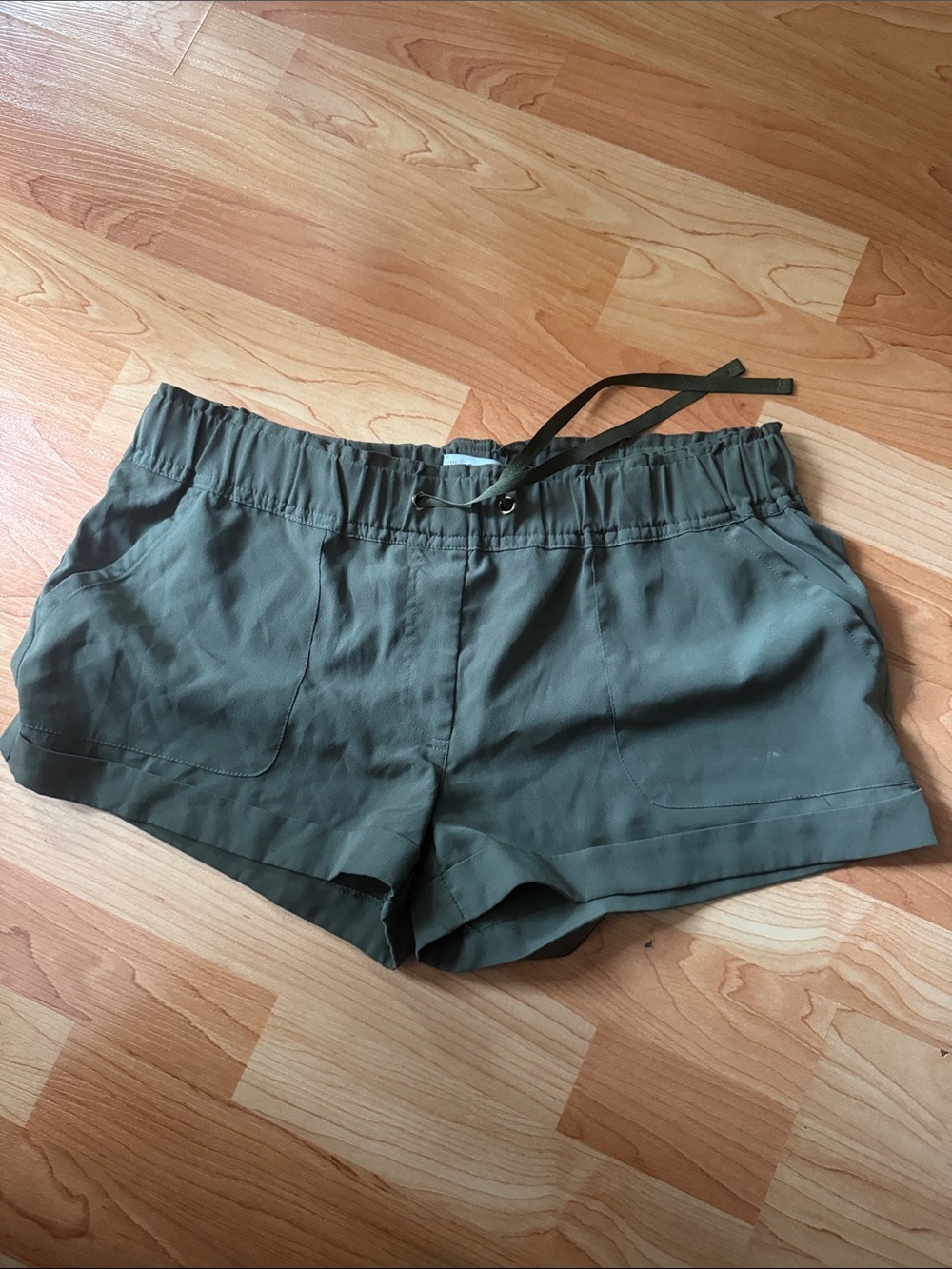 GUESS - Women's Olive Drawstring Casual Shorts